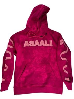 ASAALI Pink Tie Dye Logo Pullover Hoodie XS Streetwear NWOT